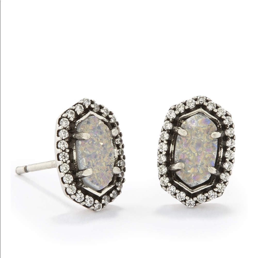 Kendra Scott Cade Stud Earrings In Antique Silver